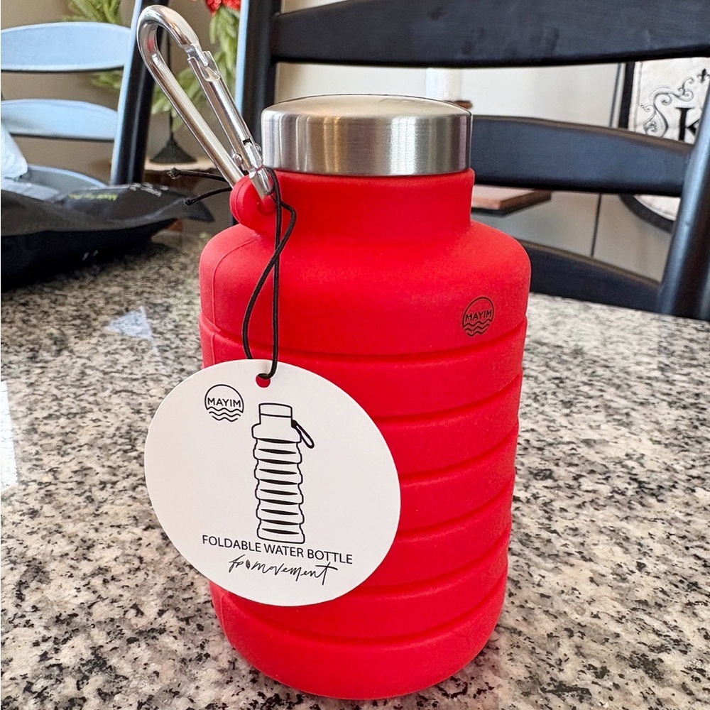 ♥️💖 FP Movement X Mayim Sport Silicone Collapsible Water Bottle & Carabiner NWT - Picture 3 of 10